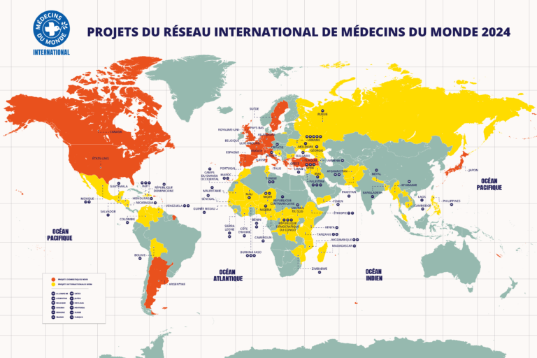 Carte projets Réseau international Médecins du Monde 2024