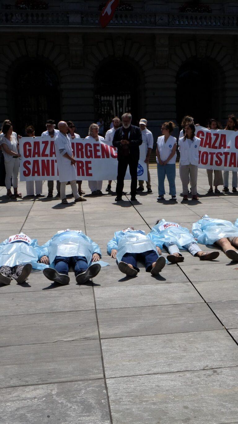 Action de Médecins du Monde devant le Palais fédéral : Gaza urgence sanitaire