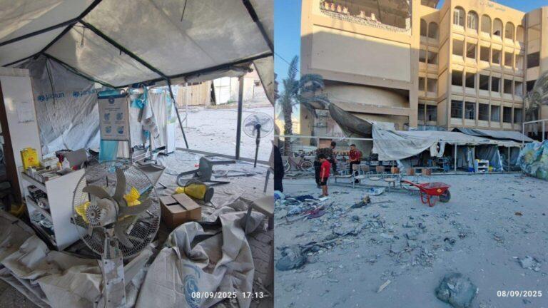 La clinique de Médecins du Monde à Gaza City détruite par des bombardements de forces israéliennes le 8 septembre 2025. © Médecins du Monde